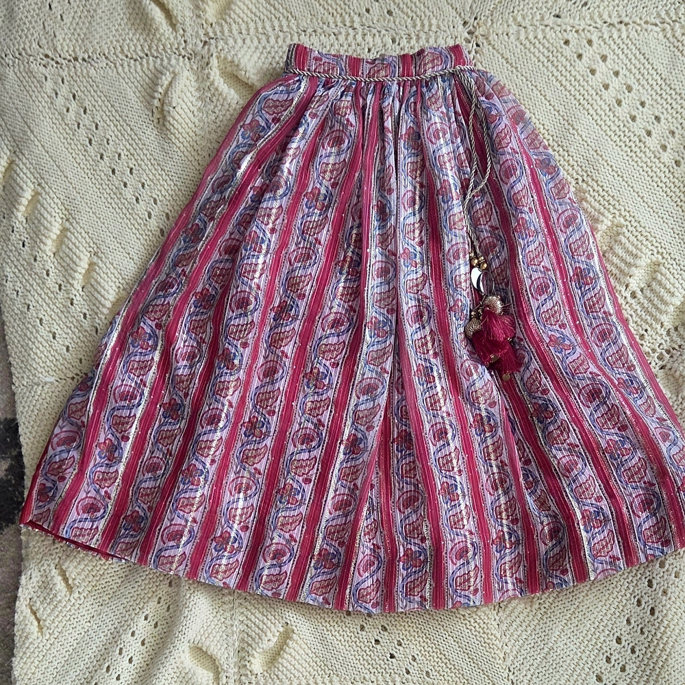 Girls A-Line Skirt with Tassels And Rope Detail.